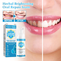 Herbal Brightening Oral Repair Foam, Clean Bad Breath And Teeth Stains With White Teeth Foam