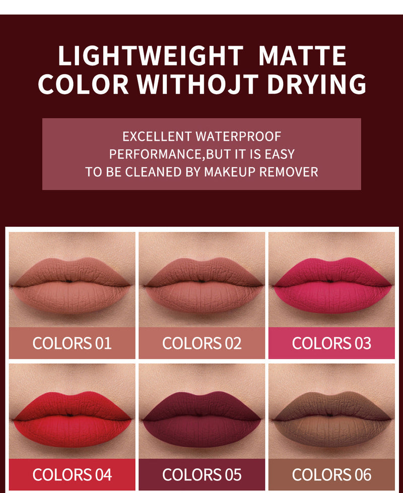 HANDAIYAN Popular Matte Matte Velvet 12 Colors Lip Gloss Liquid Lipstick Lip Glaze