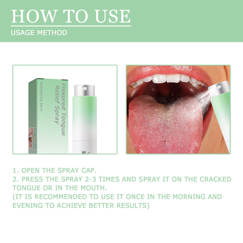 South Moon Fissured Tongue Relief Spray, Relieve Cracked Tongue And Fresh Breath Deodorizer Mouth Spray