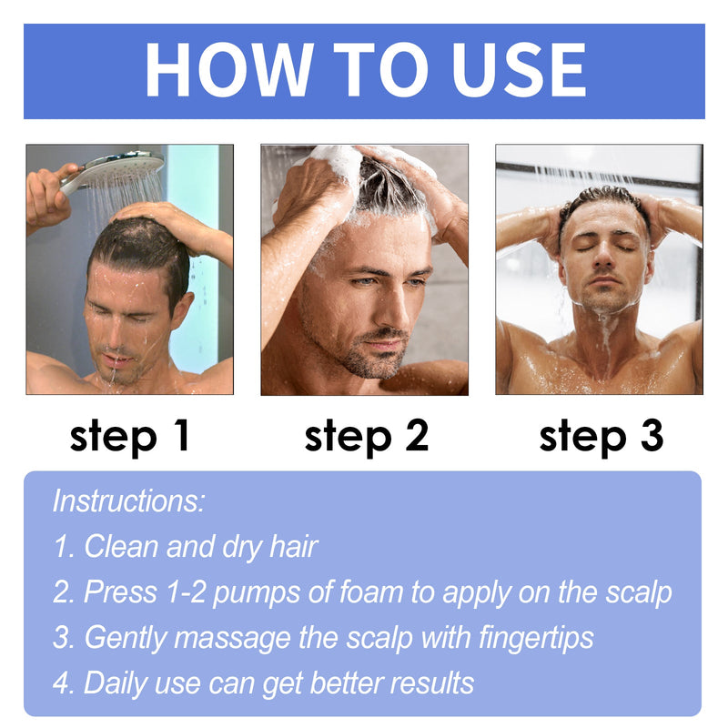 OUHOE Men's Dense Hair Foam Mousse, Clean Repair Hair Root, Dense And Moisturizing Hair Mousse