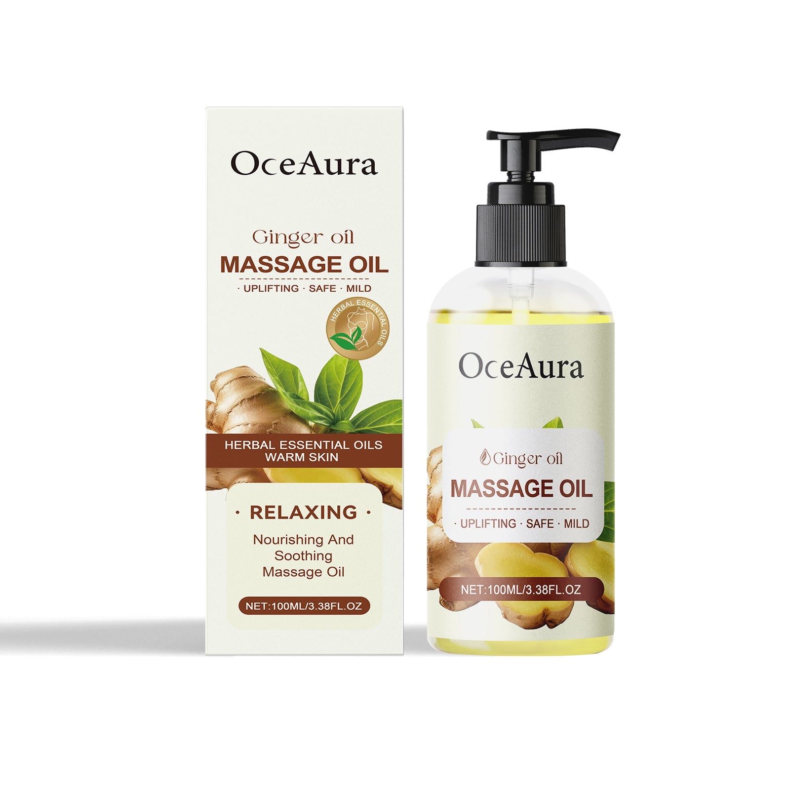 Plant Body Essential Oil (Ginger Oil), Hydrating And Moisturizing Body Moisturizing Massage Essential Oil