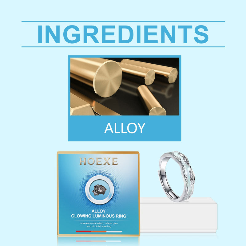 Hoexe Silver Glow-In-The-Dark Rings Protect Daily Life, Physical Exercise, Portable Men's And Women's Care Rings