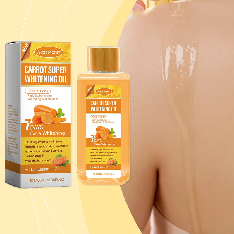 West&Month Carrot Body Whitening Oil, Daily Gentle Moisturizing Body Skin Delicate Skin Oil