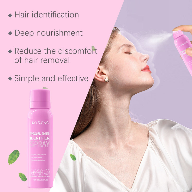 Jaysuing Facial Hair Recognition Spray Facial Cleanser Softens Hair Gentle Daily Care Hair Removal Spray