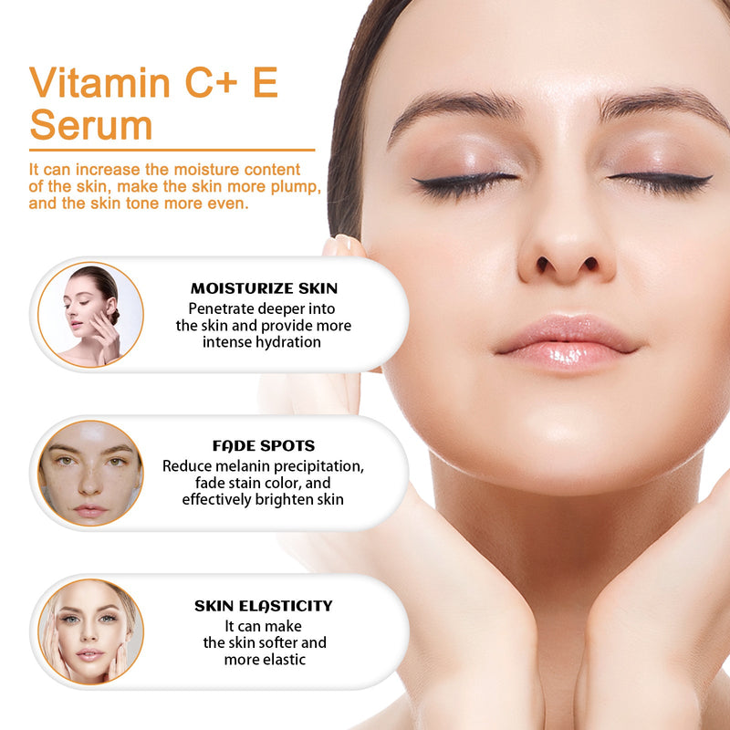 Vitamin C+E Essence Reduces Fine Lines, Hydrates, Brightening, And Restores Dark Skin