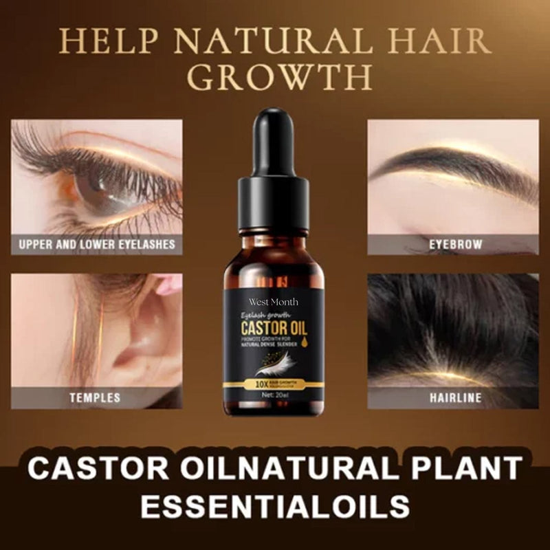 West&Month Castor Oil Mascara, Thickening & Moisturizing Natural Long Jet Black Curling Mild Mascara