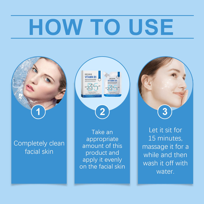 EELHOE Vitamin B5 Salicylic Acid Gel Mask Gently Cleans Pores And Blackheads To Nourish And Moisturize Skin
