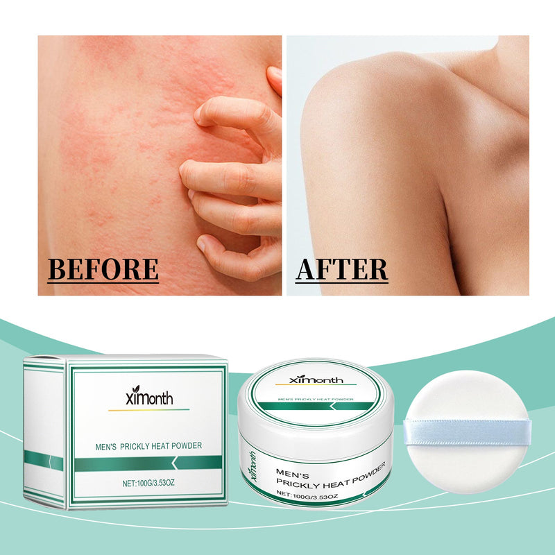 Ximonth Men's Care Powder, Skin Care Wicks Moisture Breathable Comfort Refreshing Mint Daily Treatment