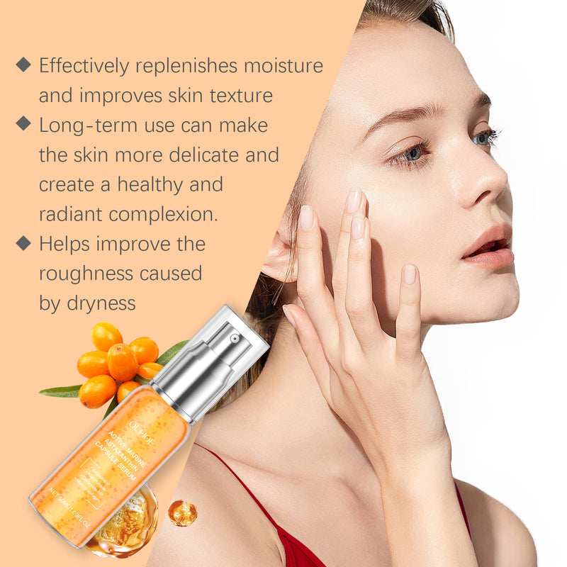 OUHOE Astaxanthin Facial Essence Moisturizes And Moisturizes Delicate Skin Hydrating, Brightening And Moisturizing Skin Essence