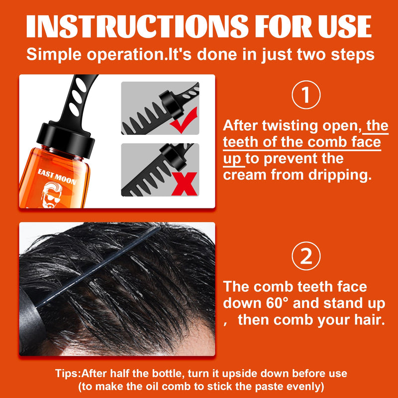 Men's Hair Wax Comb Retro Oily Head Big Back Hair Shape Moisturizing And Long-Lasting Comb One Comb To Set The Shape