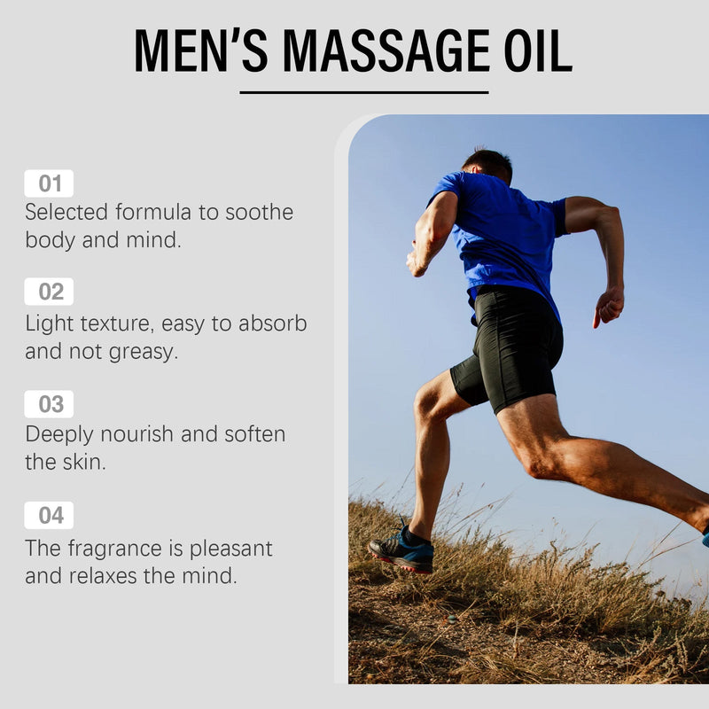 North Moon Men's Massage Oil Men's Body Moisturizing Topical Massage Skin Care Essential Oil