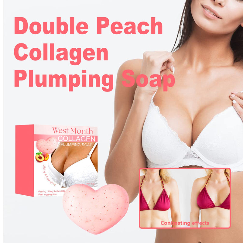 Double Peach Plump Chest Soap, Firming Chest Skin Firm Moisturizing Anti-Sagging Shower Soap
