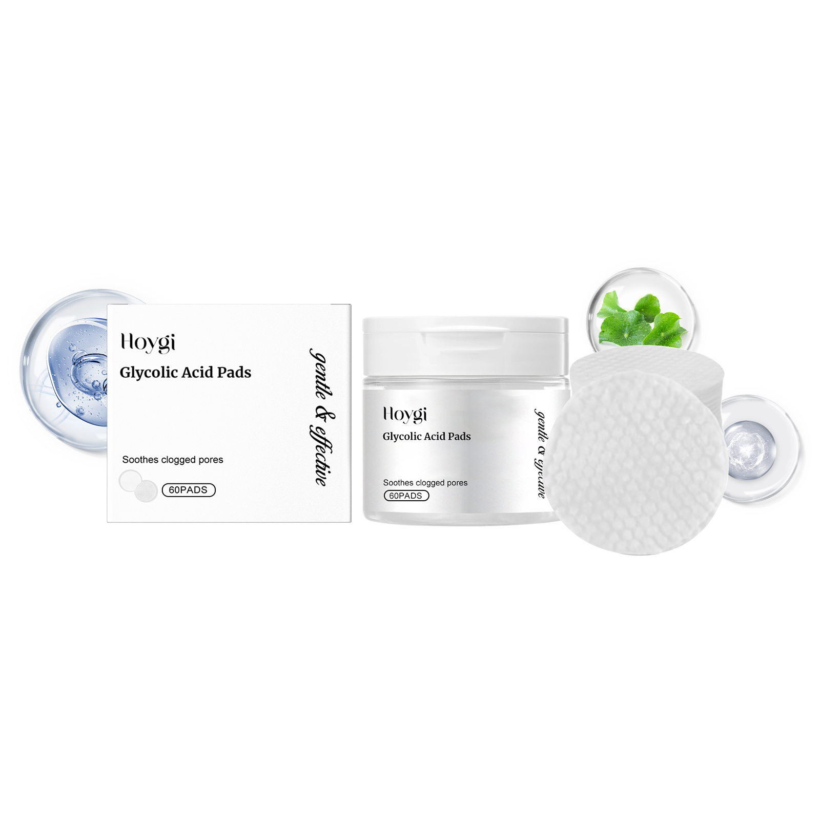 Hoygi Glycolic Acid Exfoliating Shims, Gently Cleanse Facial Skin Comfortable, Refreshing And Glossy Skin Shims