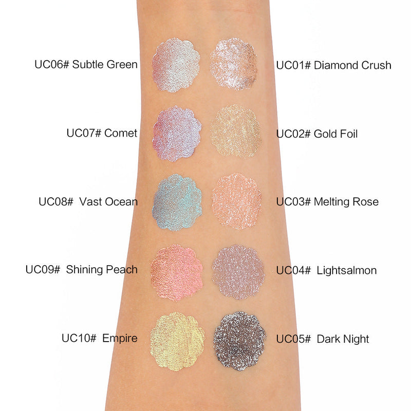 UCANBE New 8 color butterfly pattern diamond flash repair disc chameleon polarized face brightening three dimensional highlight set