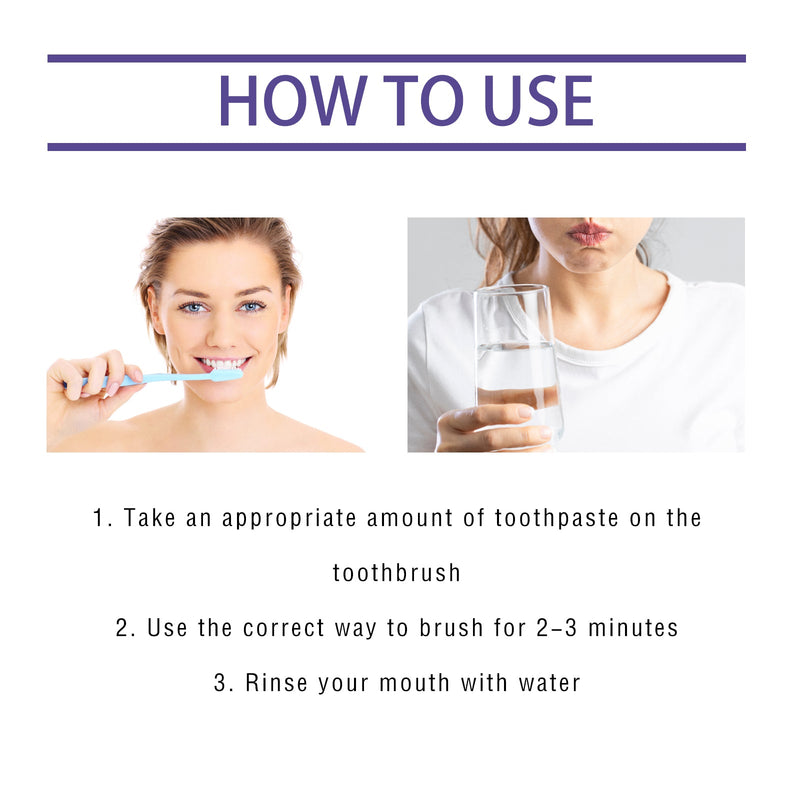 Teeth Whitening Correction Serum Purple Toothpaste, Clean Tooth Stains Brightening White Mild Gingival Care Breath Fresh And Deodorizing