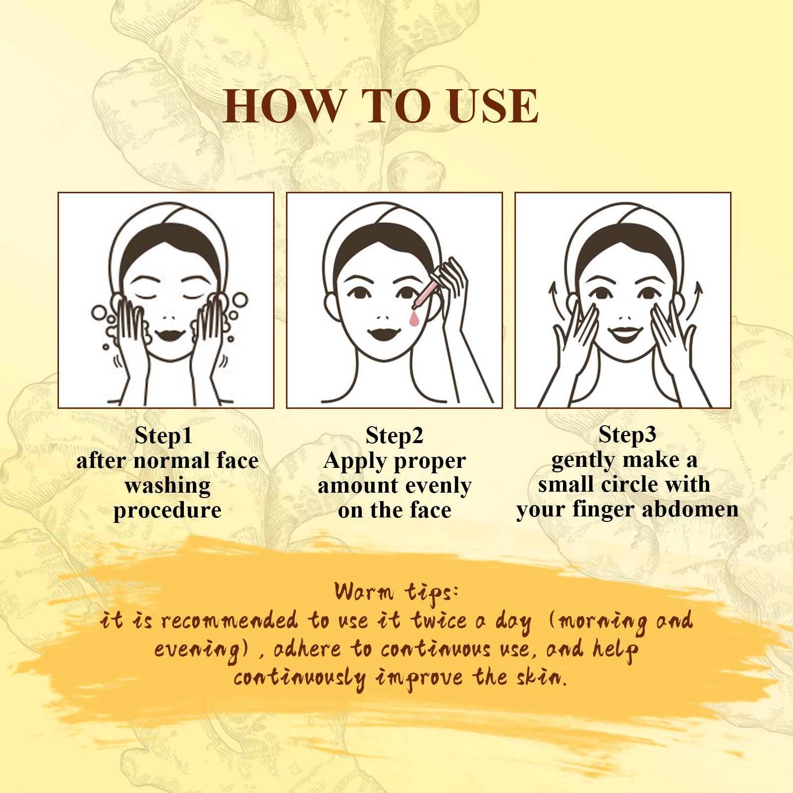 OUHOE Turmeric Facial Repair Essence, Skin Repair Remove Dark Spots Anti-Wrinkle And Moisturize Essence