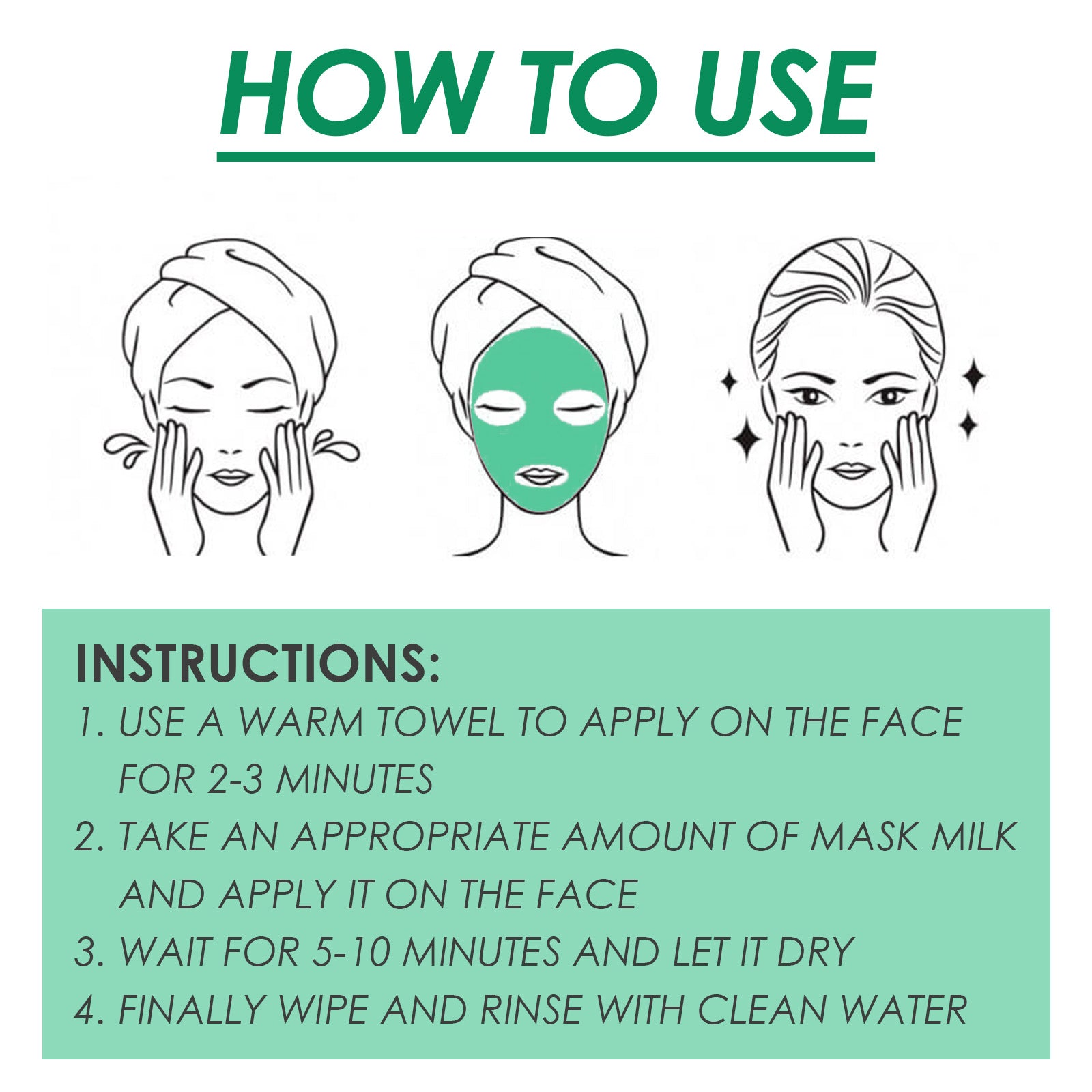 OUHOE Facial Green Tea Vitamin Cleanse Mask, Facial Acne Deep Moisturizing Smear Delicate Pores Tender Skin