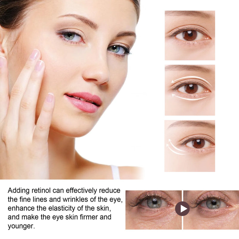 Retinol Repair Eye Cream, Reduce Wrinkles Fine Lines Bags Dark Circles Brightening Skin Anti-Wrinkle Repair Eye Cream