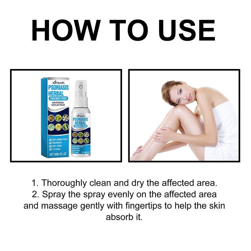 Psoriasis Herbal Treatment Spray, Repair Hands And Feet Skin Redness And Itchiness Moisturizing Smooth Skin Care Spray