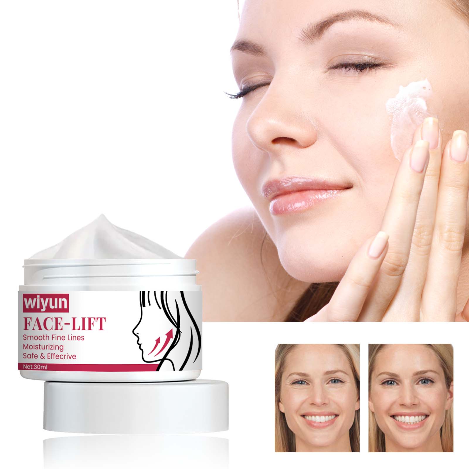 Wiyun Face-Lift Cream, Firming And Lifting Face Skin Lighten Fine Lines And Wrinkles Hydrating Anti-Aging Cream