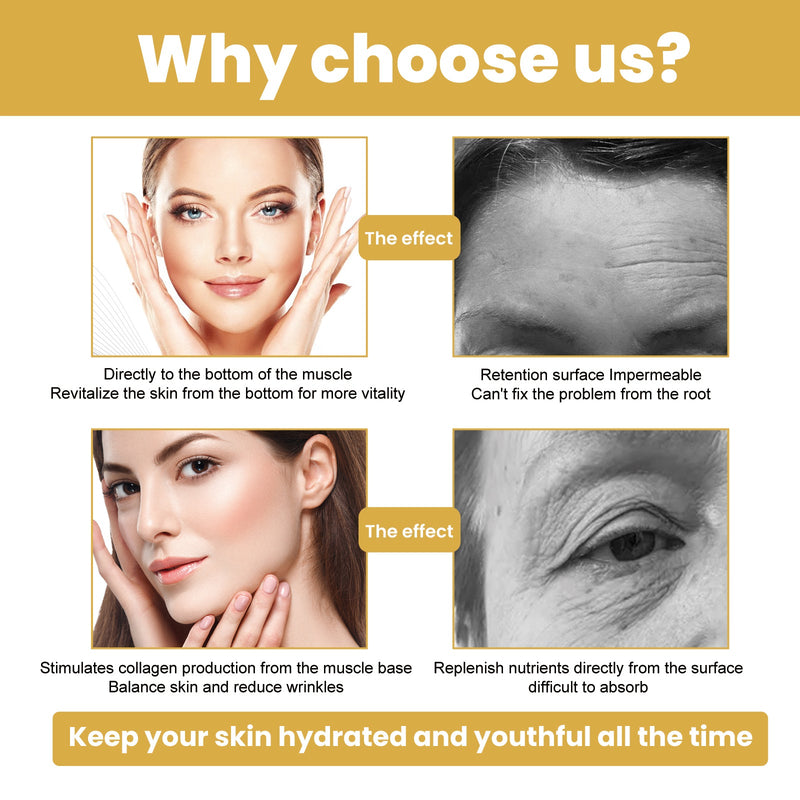 24k Gold Anti Aging Sparkling Oil Serum Lifing, Facial Firming Skin Anti-Wrinkle Eye Corner Fine Lines Law Wrinkles Lifting