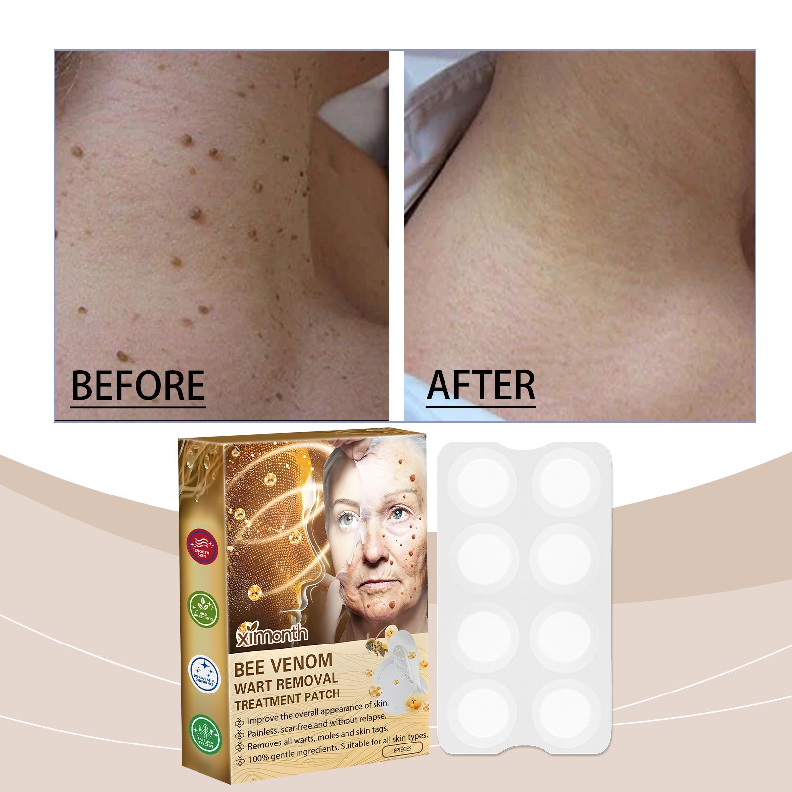 Bee Venom Skin Care Patch, Gently Cleanses Body Skin, Silky Moisturizing Skin Repair Patch