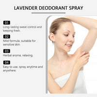 Viareline Lavender Refreshing Spray Sweat Deodorizer Body Refreshing Fragrance Natural Fragrance Refreshing