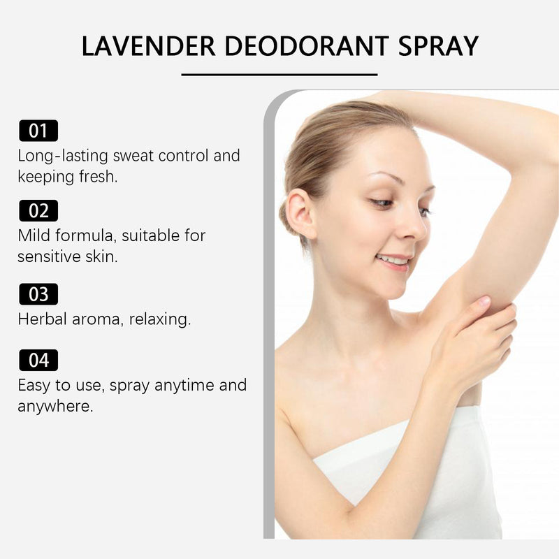 Viareline Lavender Refreshing Spray Sweat Deodorizer Body Refreshing Fragrance Natural Fragrance Refreshing