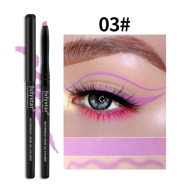 White Eyeliner Pencil Color Eyeliner Cream Not Easy To Smudge Waterproof Oil-Proof Slim Eyeliner Gel Pencil