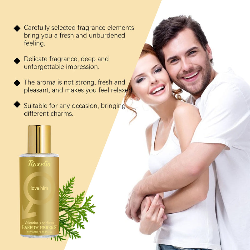 Roxelis Valentine's Day Men's Cologne Fragrance Men's Subtle Fresh Charm Fragrance Lasting Fragrance Dating Couple Fragrance