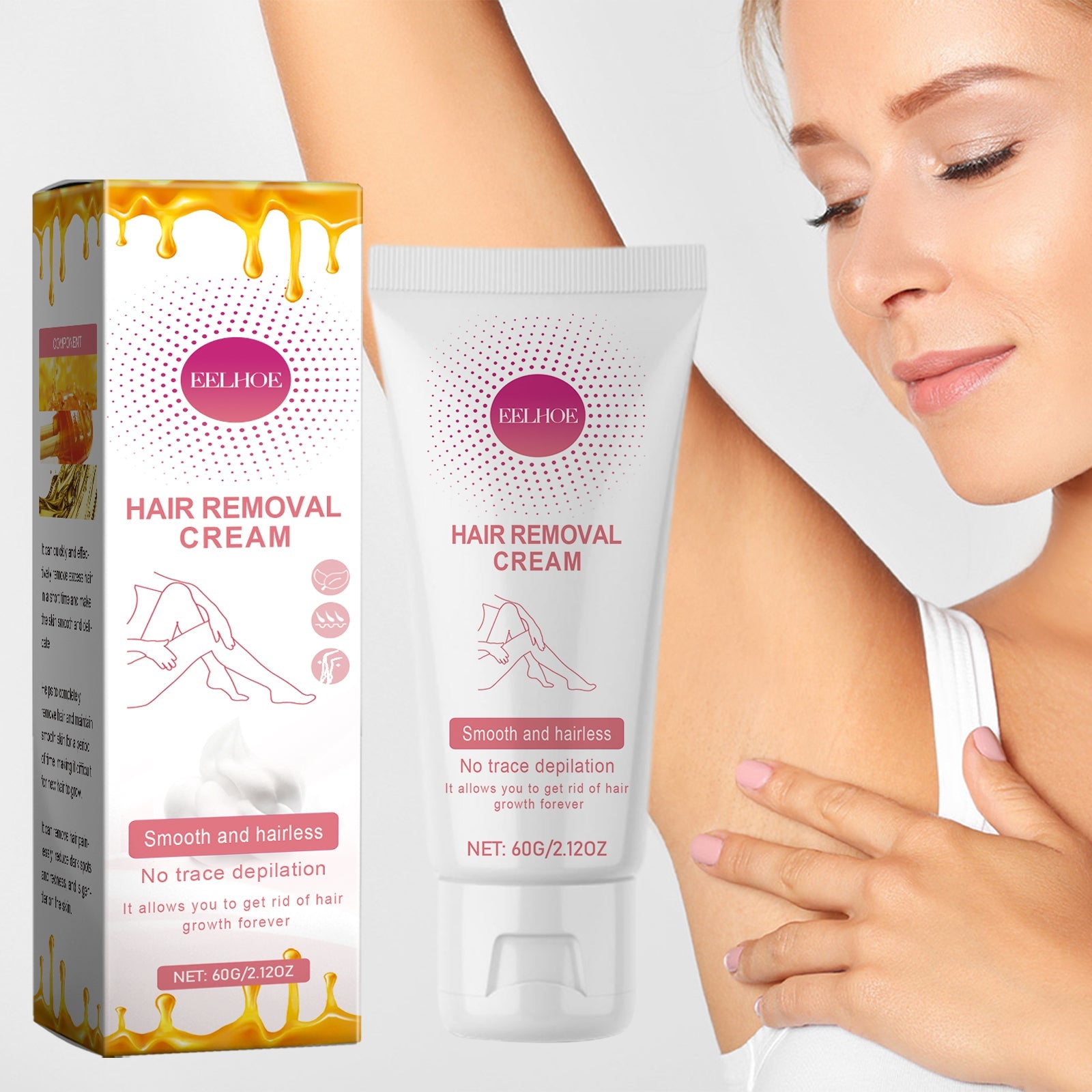 Hair Removal Cream, Gentle Depilatory Facial Lip Body Smooth And Delicate Moisturizing Refreshing Depilatory Cream