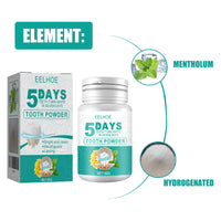 EELHOE 5 Day Whitening Tooth Powder, Clean Teeth Remove Dirt Plaque Fresh Mouth Clean Teeth Powder