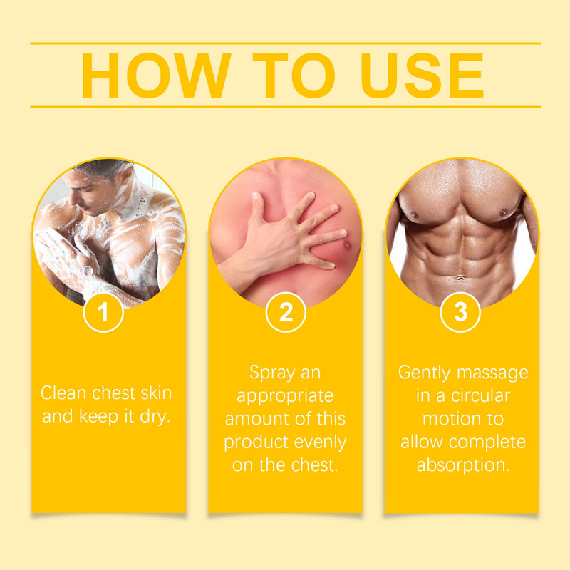 Men's Chest Shaping Treatment Spray Men's Chest Firming Treatment Gently Creates Firm Contouring