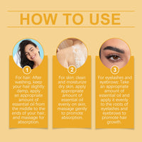 OUHOE Organic Castor Oil Moisturizes And Hydrates Hair, Eyebrows, Skin, Body Multi-Effect Care Gentle Massage