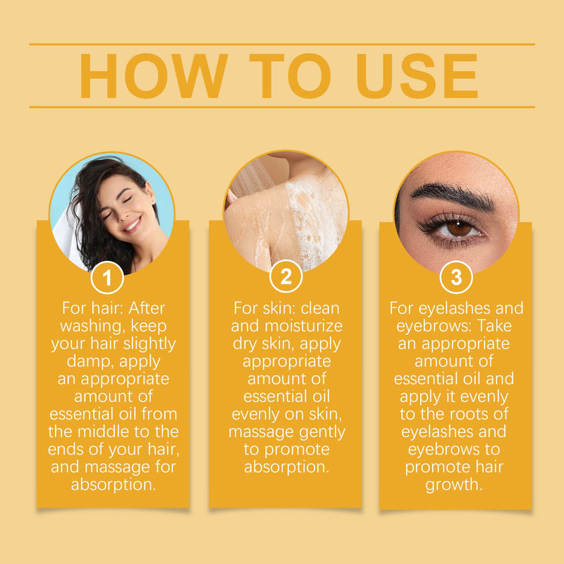 OUHOE Organic Castor Oil Moisturizes And Hydrates Hair, Eyebrows, Skin, Body Multi-Effect Care Gentle Massage