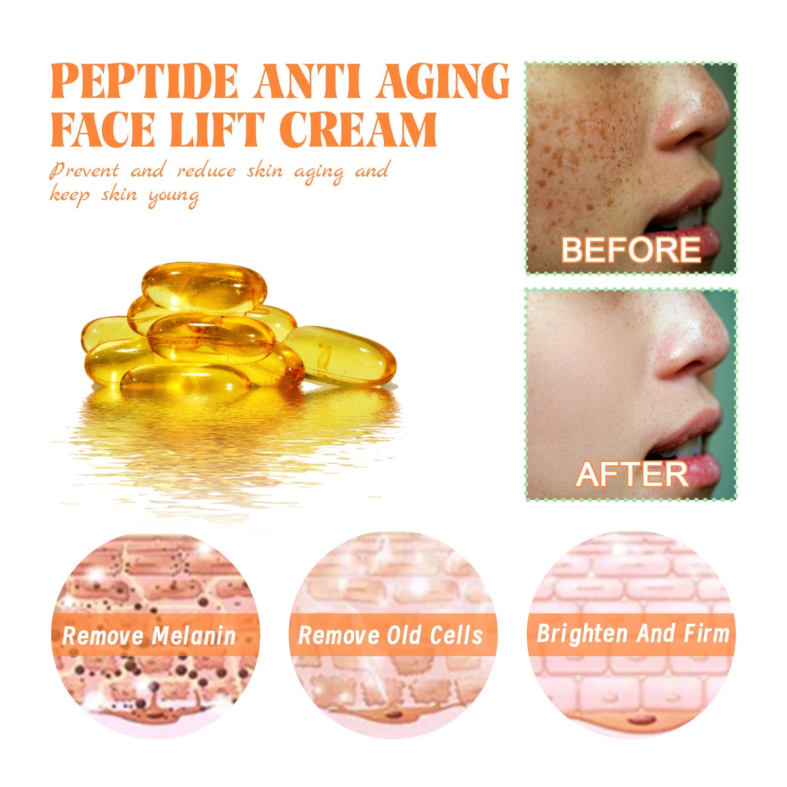 Vitamin C Anti Aging Face Lift Cream, Hydrating Firming Smooth Skin Moisturizing Contractive Pore Facial Cream