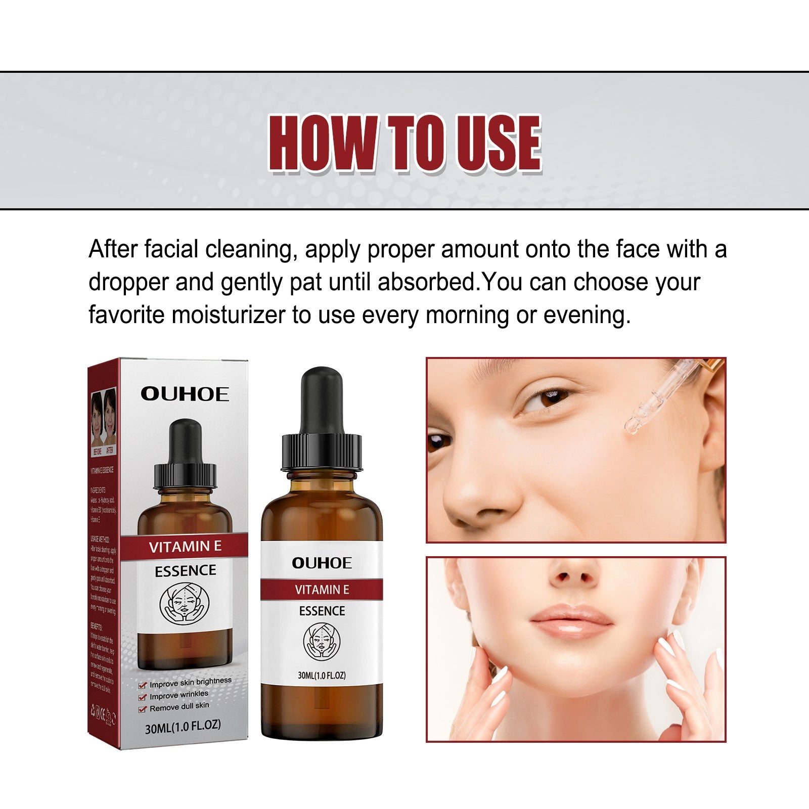 Vitamin E Essence, Carry Bright Color Of Skin Hydrating Fade Wrinkles Wrinkle Moisturizing Essence