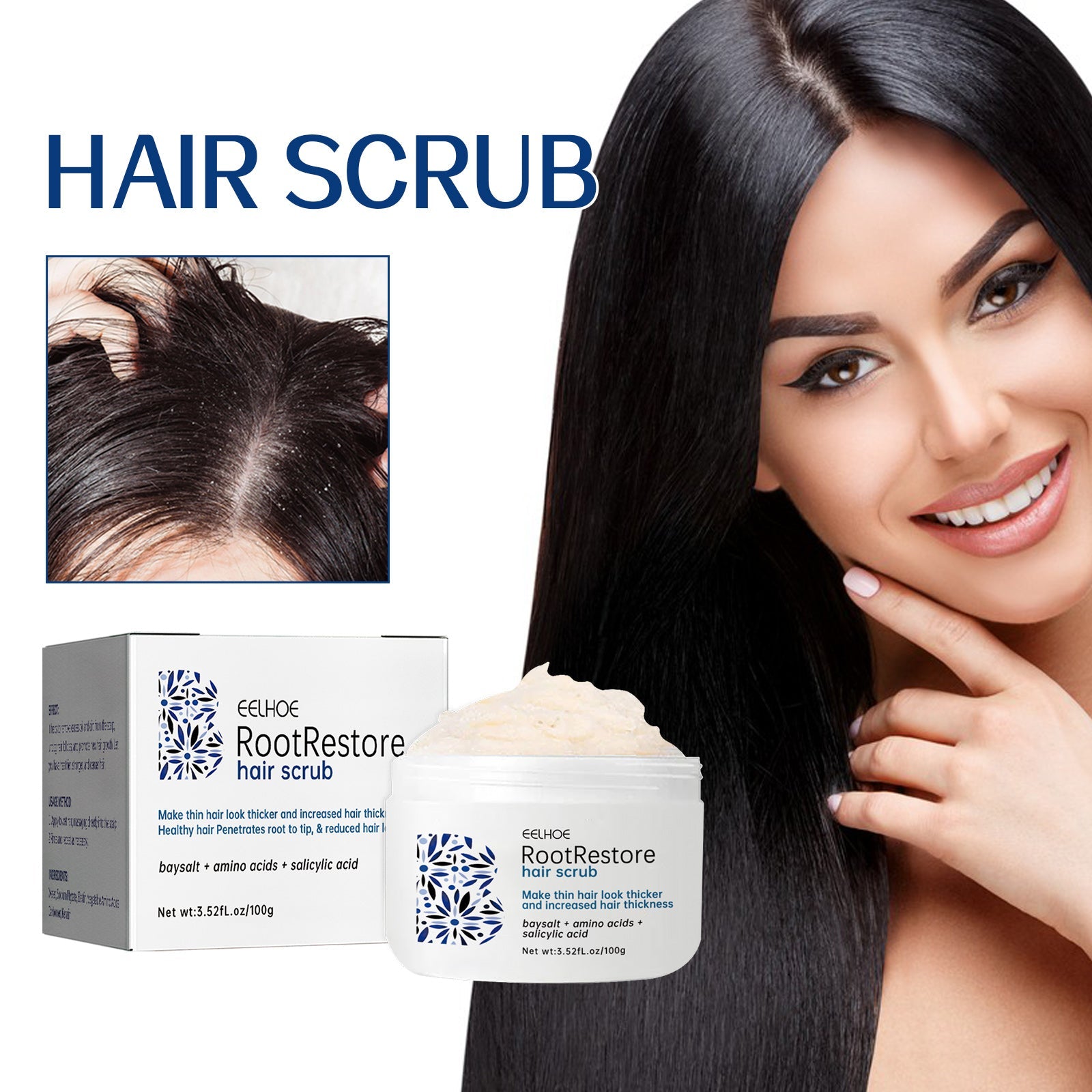 Hair Scrub Cleans Scalp Dandruff, Soothes Itchiness, Moisturizes Dense, Firming, And Prevents Hair Loss