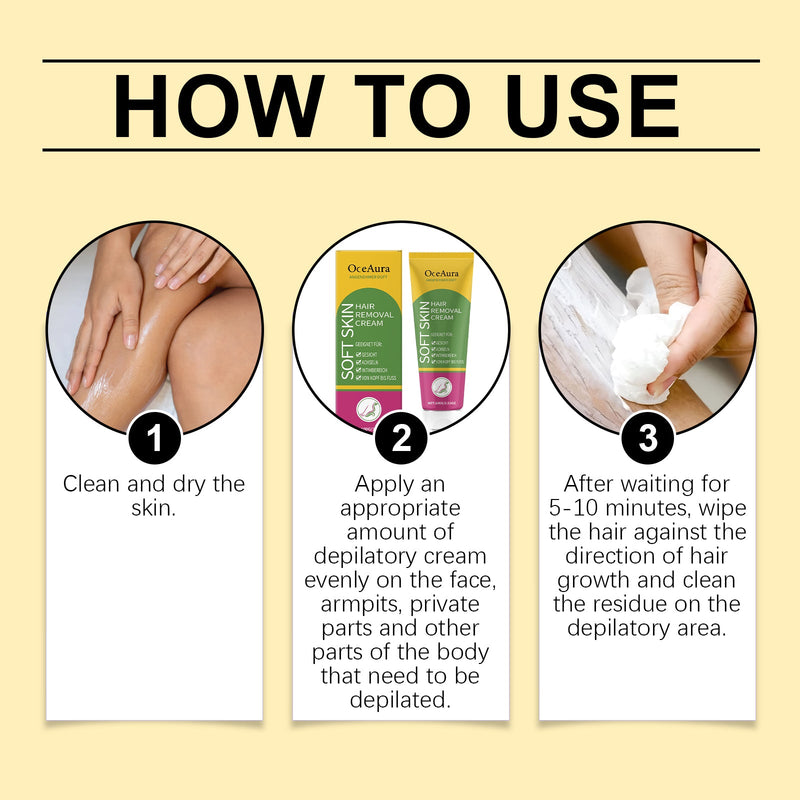 OceAura Gentle And Soothing Hair Removal Cream, Gently Cleanses Various Skin Types And Is Suitable For Refreshing, Smooth And Fine Hair Removal Cream