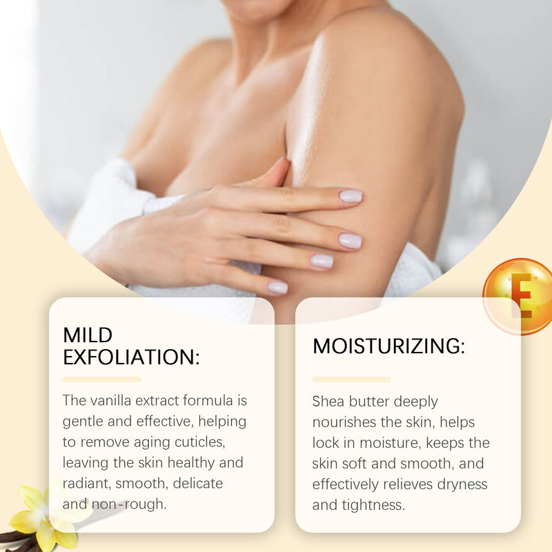 Vanilla Body Scrub Gently Exfoliates And Nourishes Rough Skin
