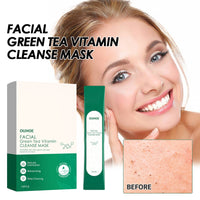 OUHOE Facial Green Tea Vitamin Cleanse Mask, Facial Acne Deep Moisturizing Smear Delicate Pores Tender Skin