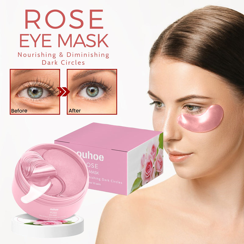 OUHOE Pink Rose Eye Mask, Reduces Fine Lines, Bags, Dark Circles, Moisturizes And Tights Skin Care Eye Mask