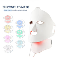 Silicone beauty mask LED photon rejuvenation facial mask instrument red and blue light large row light spectrometer
