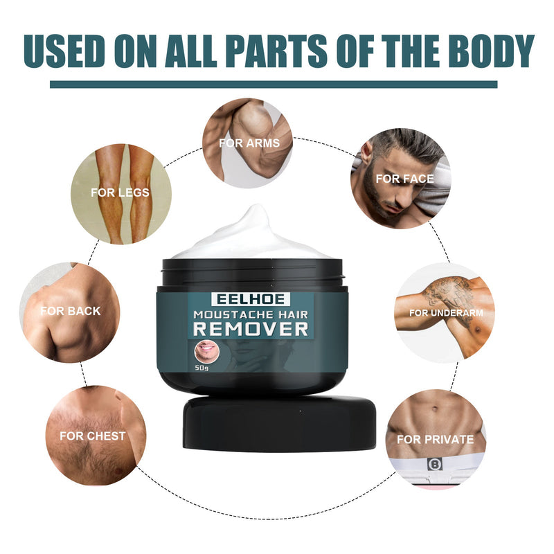 EELHOE Men's Hair Removal Cream, Facial Armpit Leg Chest Hair Clean Not Damaging Skin Hair Removal Cream