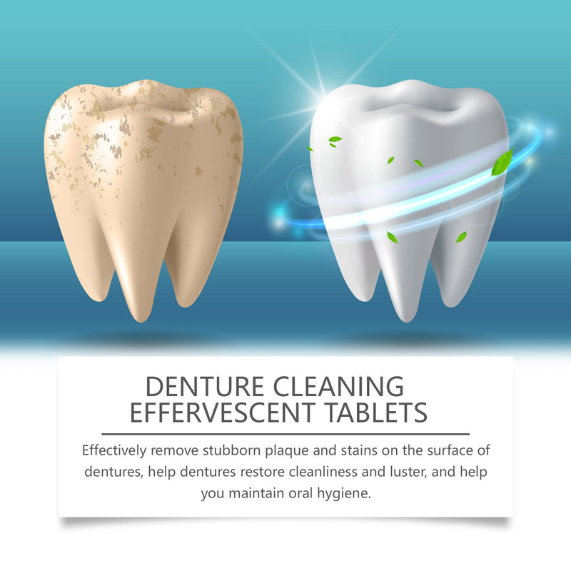 Oralhoe Denture Cleaning Tablet Clean Care Fresh Stain Removal Gentle Care Braces Denture Cleaning Tablet