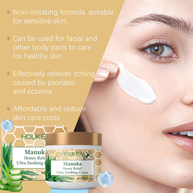 Houkea Honey Skin Soothing Cream Honey Aloe Moisturizing, Nourishing, Cleansing And Soothing Skin Discomfort Care Cream