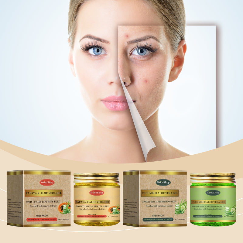 WoodSleep Cucumber And Aloe Vera Hydrating Gel Facial Cleansing Aloe Vera Gel Moisturizing Nourishing Gentle Exfoliating