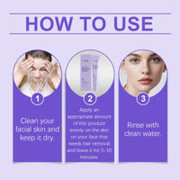 Hoygi Facial Hair Removal Cream, Mild Facial Hair Removal Daily Facial Treatment Cleanses, Moisturizes And Smoothes Skin