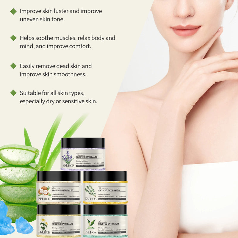 EELHOE Exfoliating Bath Salts Cleanse The Body, Nourish And Soothe Soft Skin, Moisturize And Smooth Bath Salts