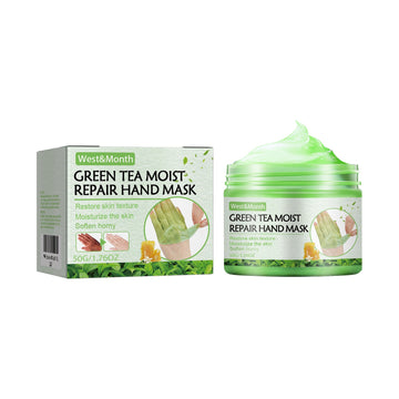 West&Month Green Tea Moist Repair Hand Mask, Moisturizing Tender Skin Removing Dead Skin Preventing Dry Cracking And Firming Care Hand Mask